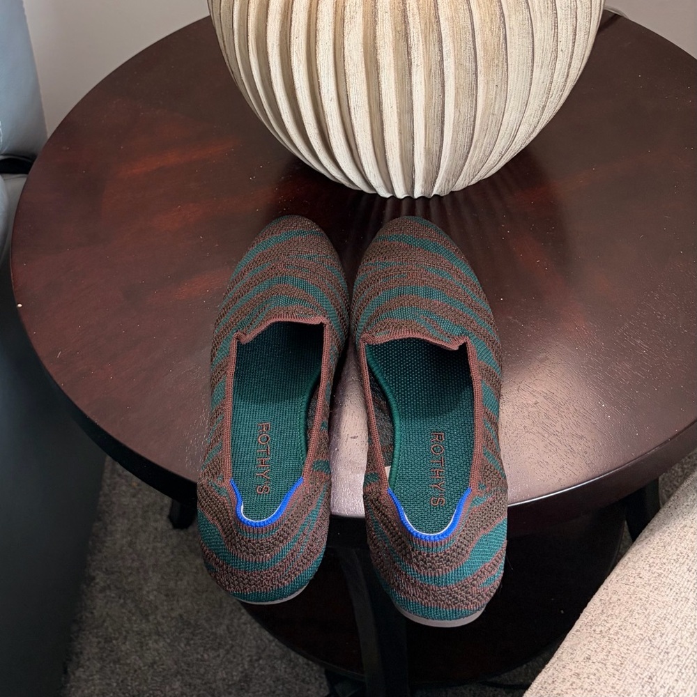 Rothy's Brown and Teal Flats